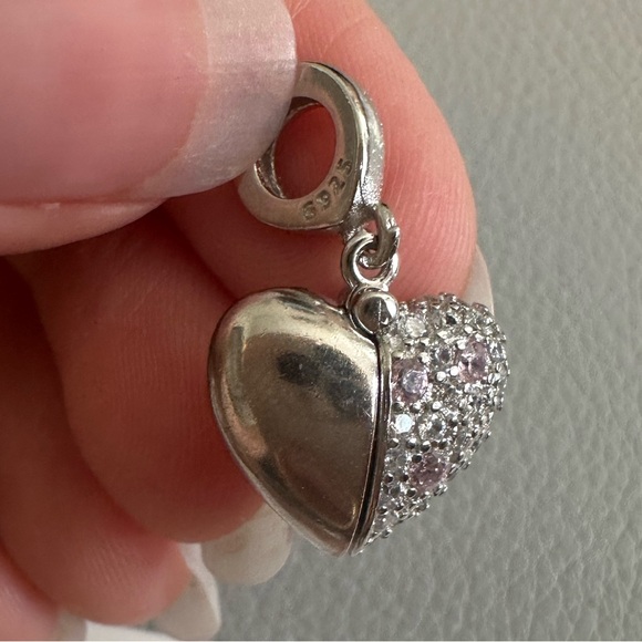 NWOT Pandora Fit Silver Paw Heart Charm - Picture 5 of 15